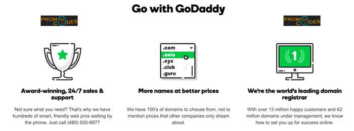 Godaddy Domain Promo Codes for $1 domain name