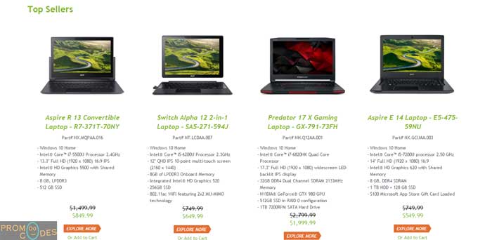 Acer Promo Codes