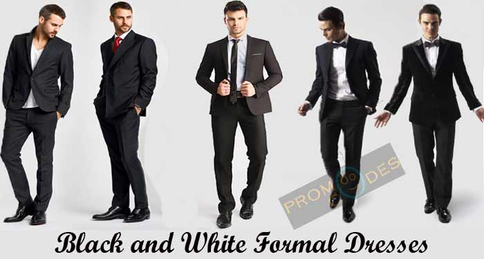 Black and white formal uniform for men