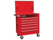 8057 Full 6 Drawer Professional Duty Service Cart (Red)