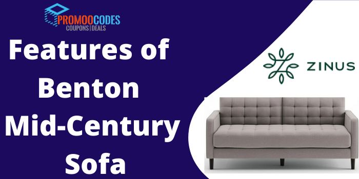 features of benton mid-century sofa