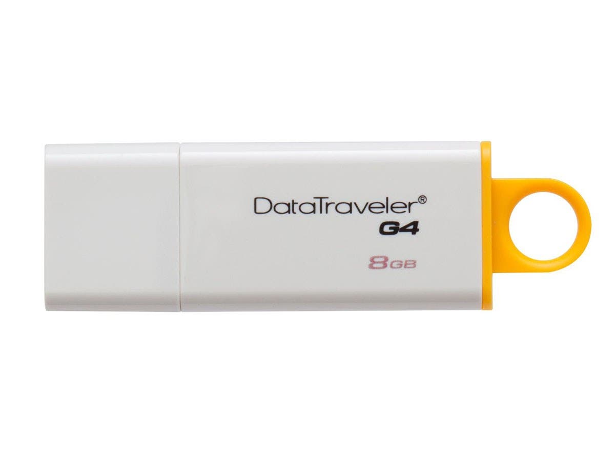 Kingston 8GB DataTraveler G4 USB 3.0 Flash Drive - 8 GB - USB 3.0 - Yellow, White