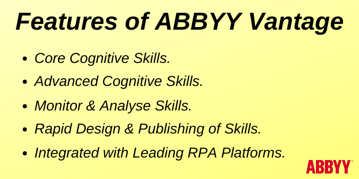 ABBYY Promo Code - Features Of ABBYY Vantage