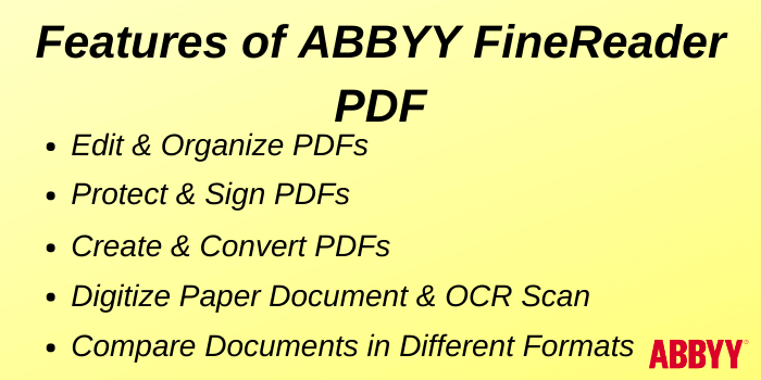 Features Of ABBYY FineReader PDF
