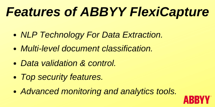 Features Of ABBYY FlexiCapture