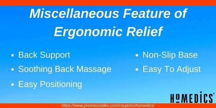 Features of HoMedics Ergonomic Relief