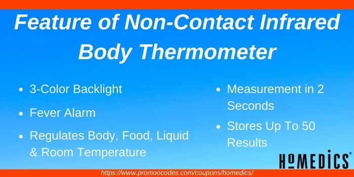 Features of HoMedics Non-Contact Infrared Body Thermometer
