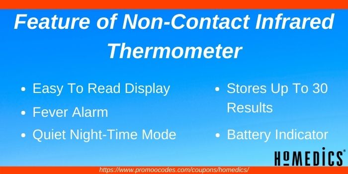Features of HoMedics Non-Contact Infrared Thermometer