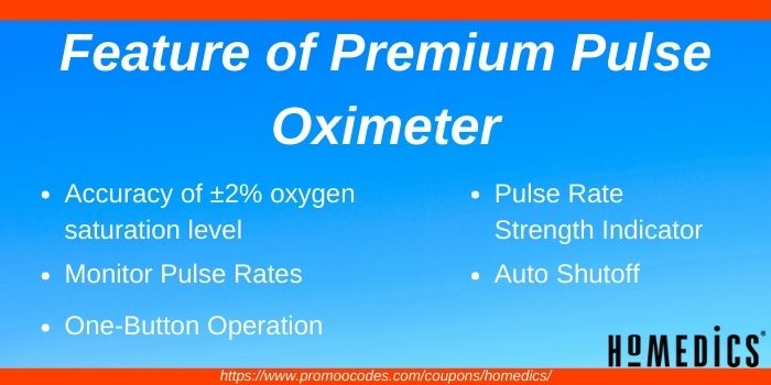 Features of HoMedics Premium Pulse Oximeter