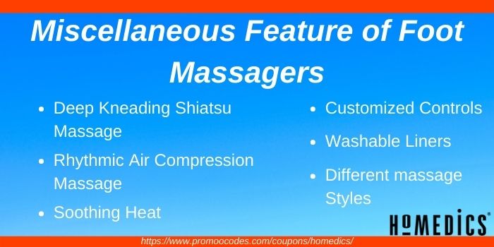 Miscellaneous Features of HoMedics Foot Massager