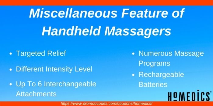 Miscellaneous Features of HoMedics Handheld Massaagers