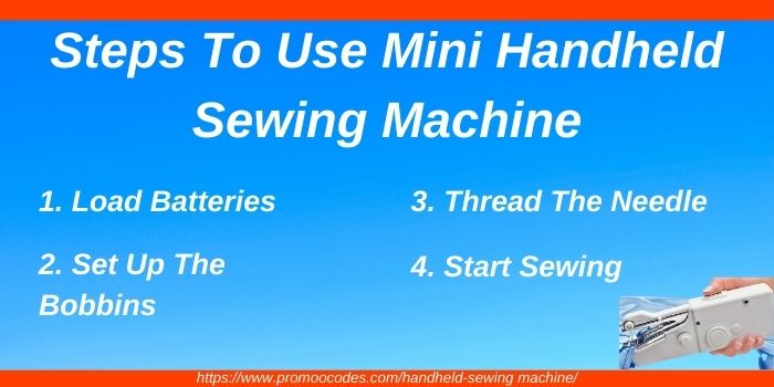 Steps to use mini handheld sewing machine