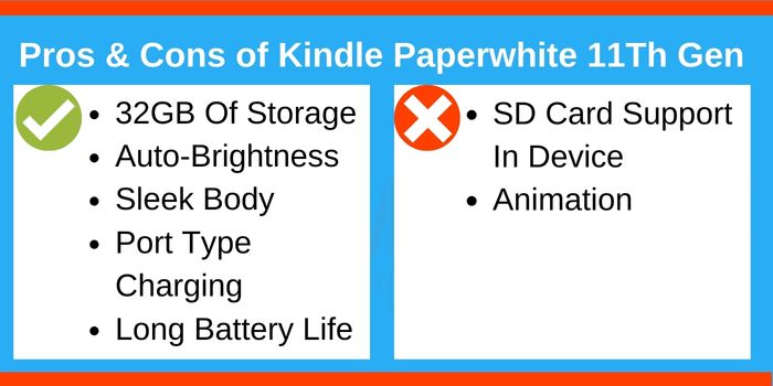 Advantages and Disadvantages of Kindle 11th Gen